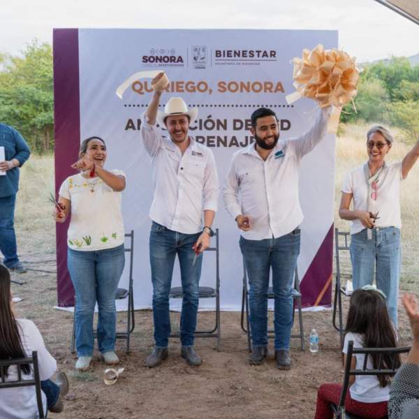 Gobierno de Sonora entrega obra de conducción de drenaje sanitario en Quiriego